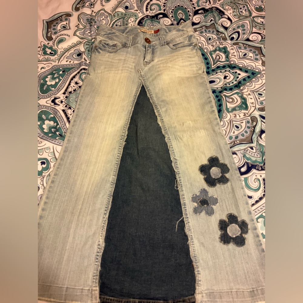 Long homemade jean skirt